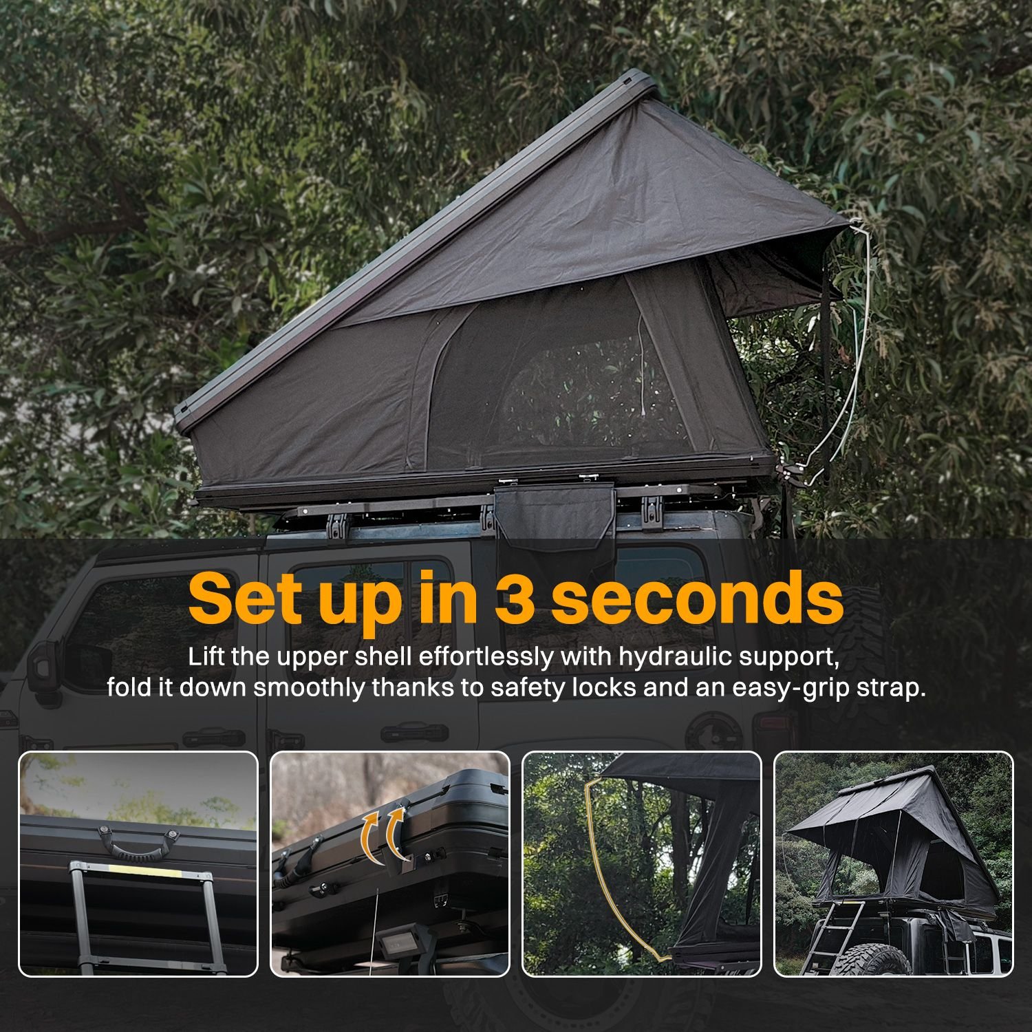 Roof Top Tent Hardshell Rooftop Tent For Van Jeep SUV Truck Car ...